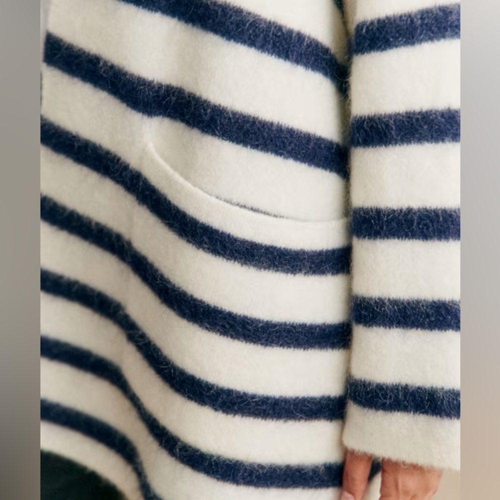 Sezane White and Navy Striped Sweater - Picture 5 of 8